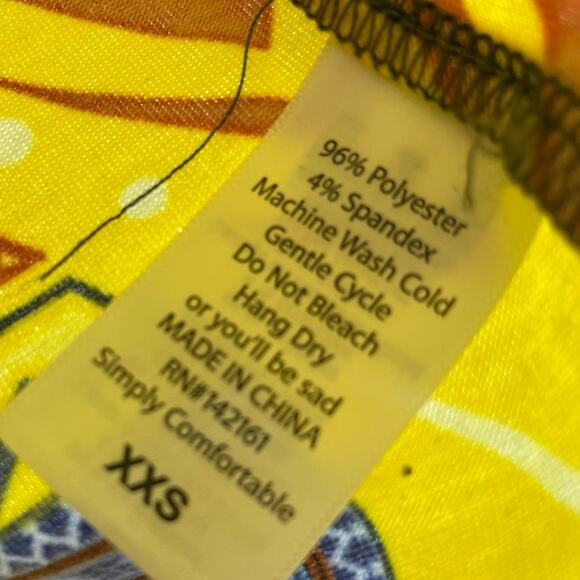 Lularoe Randy Womens Baseball Tee Raglan T Shirt Abstract Geometric Yellow XXS - Picture 7 of 11